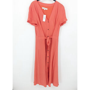 LOFT Coral Midi Dress